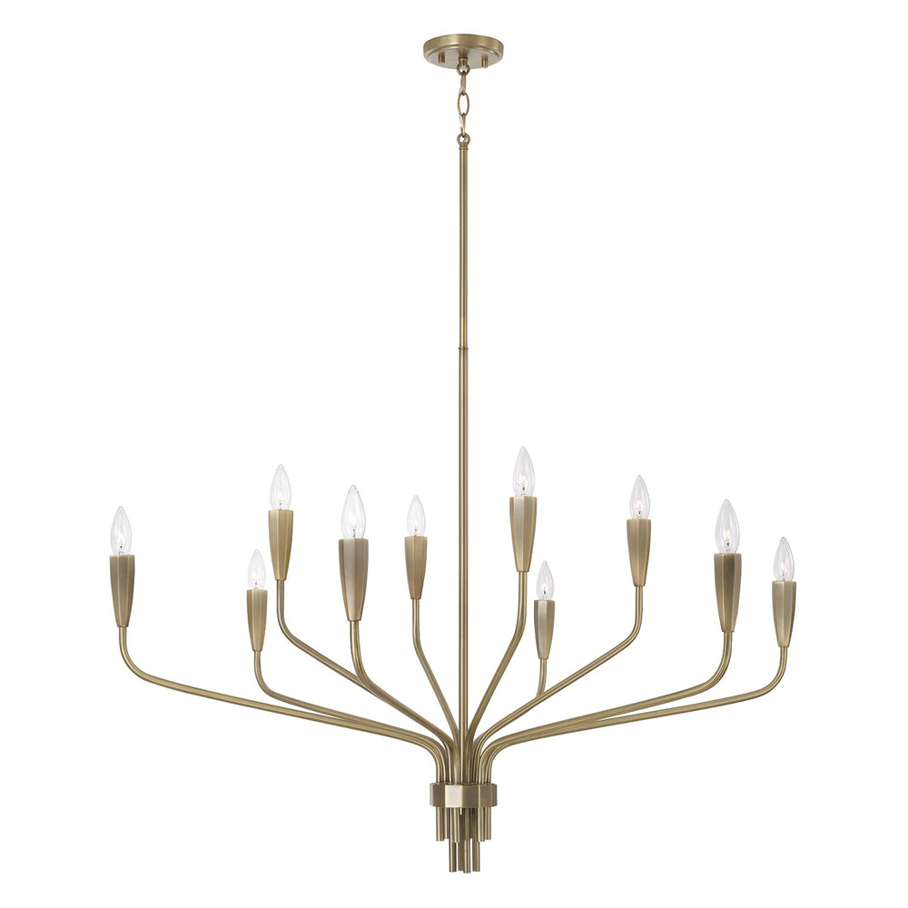 Capital Lighting - Ten Light Chandelier - Palmer - Antiqued Brass- Union Lighting Luminaires Decor
