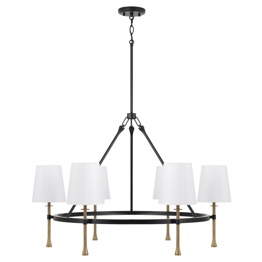 Capital Lighting - Six Light Chandelier - Hollis - Matte Black with Hammered Gold- Union Lighting Luminaires Decor