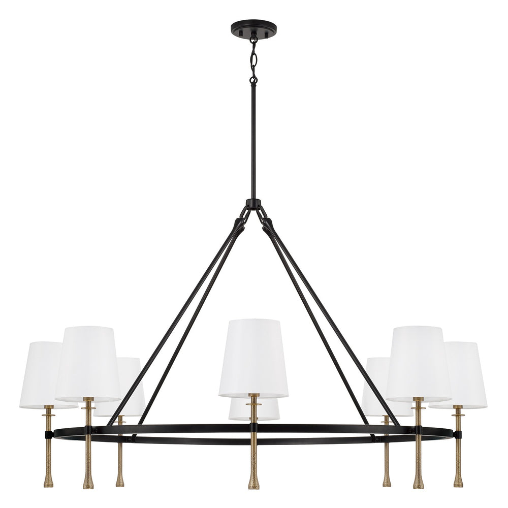 Capital Lighting - Eight Light Chandelier - Hollis - Matte Black with Hammered Gold- Union Lighting Luminaires Decor