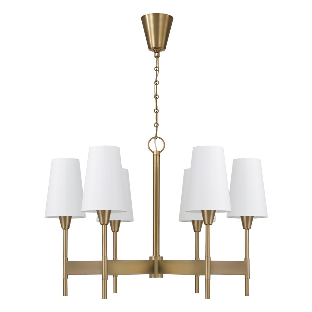 Capital Lighting - Six Light Chandelier - Leland - Aged Brass- Union Lighting Luminaires Decor