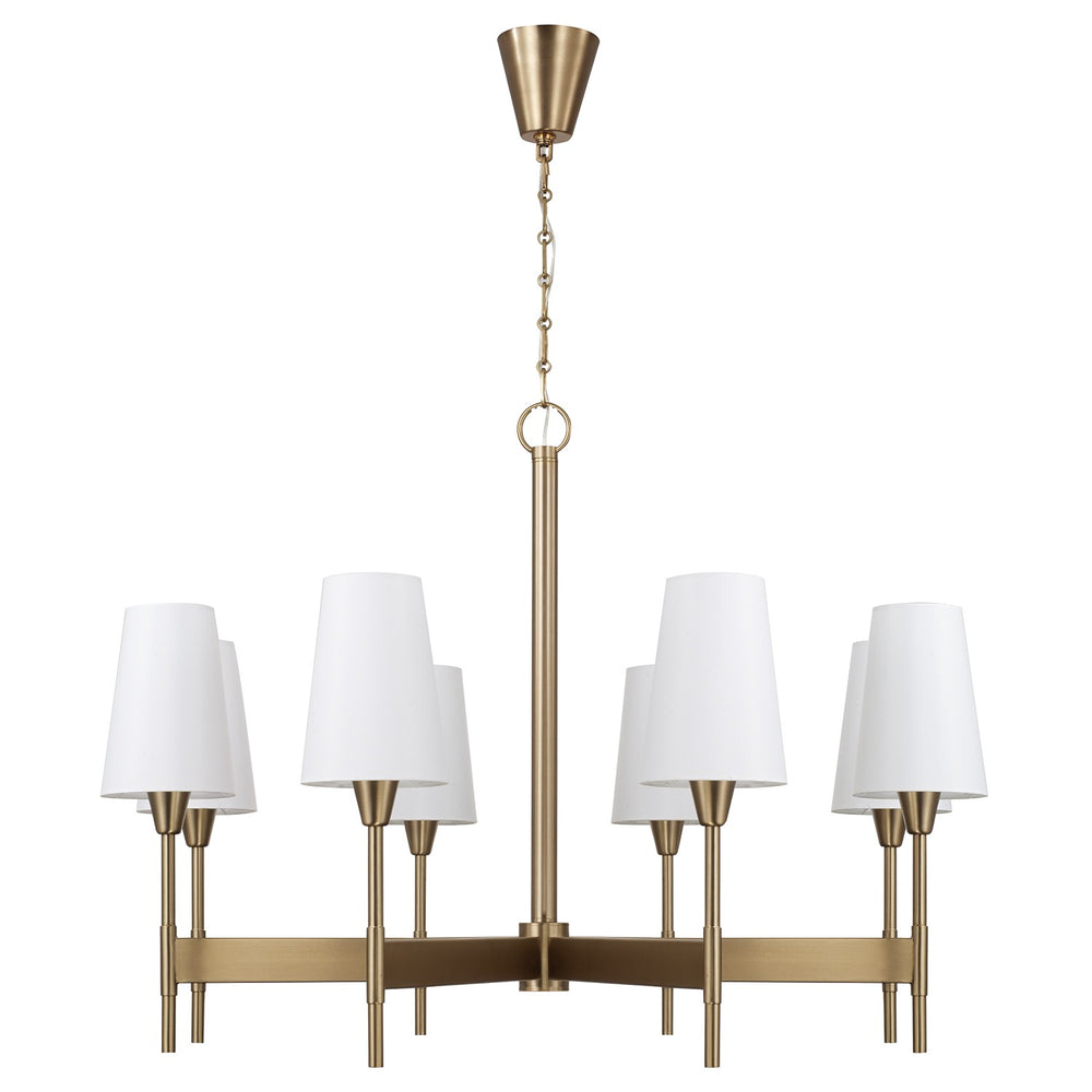 Capital Lighting - Eight Light Chandelier - Leland - Aged Brass- Union Lighting Luminaires Decor