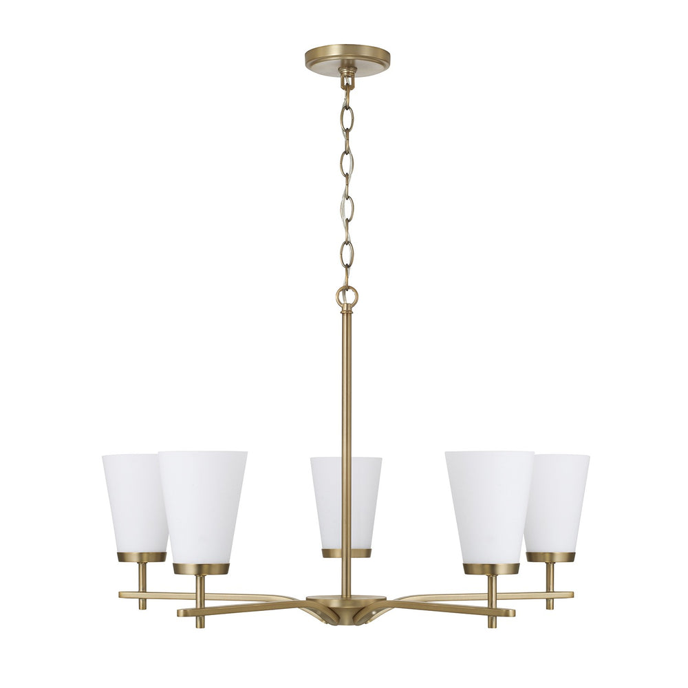 Capital Lighting - Five Light Chandelier - Drake - Aged Brass- Union Lighting Luminaires Decor