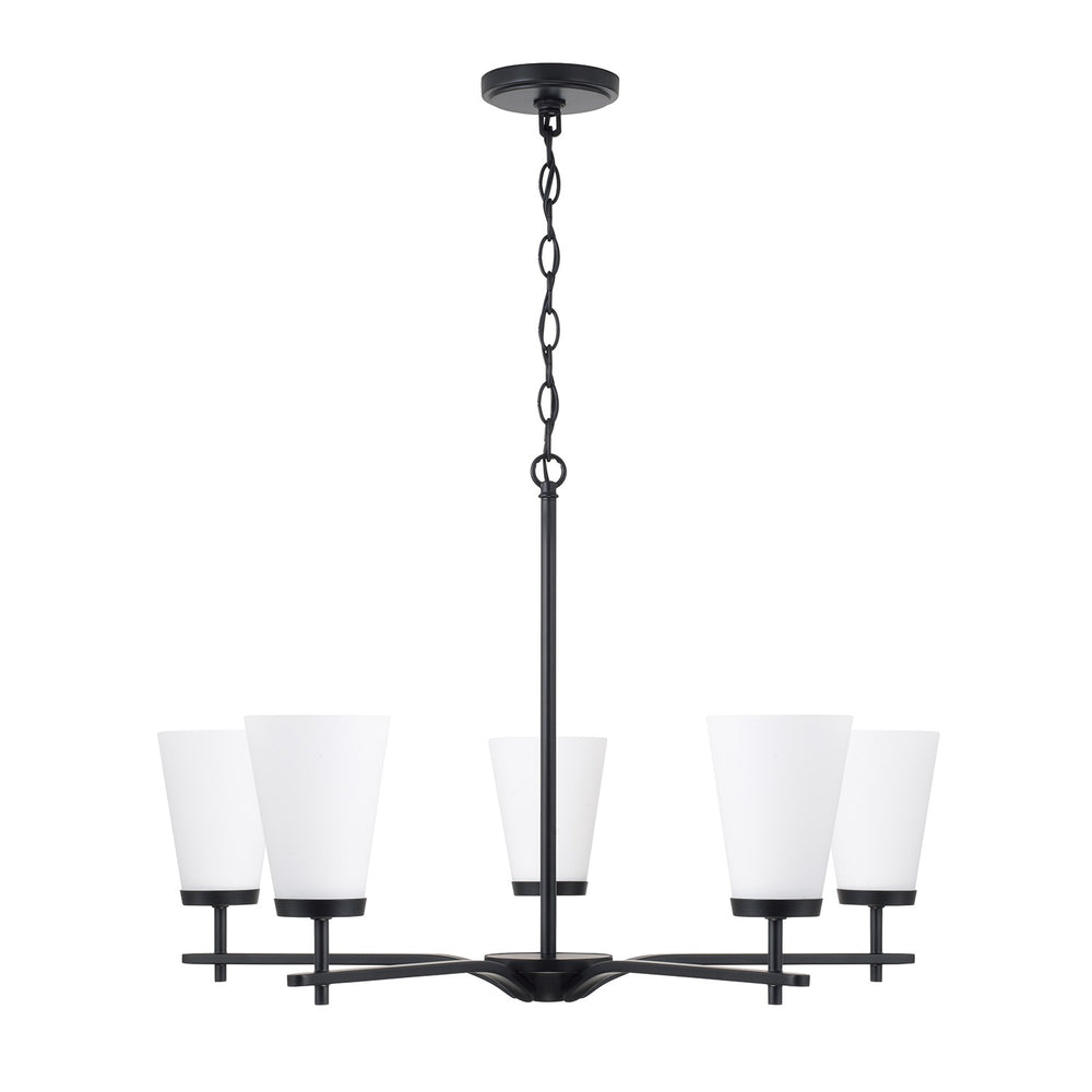 Capital Lighting - Five Light Chandelier - Drake - Matte Black- Union Lighting Luminaires Decor