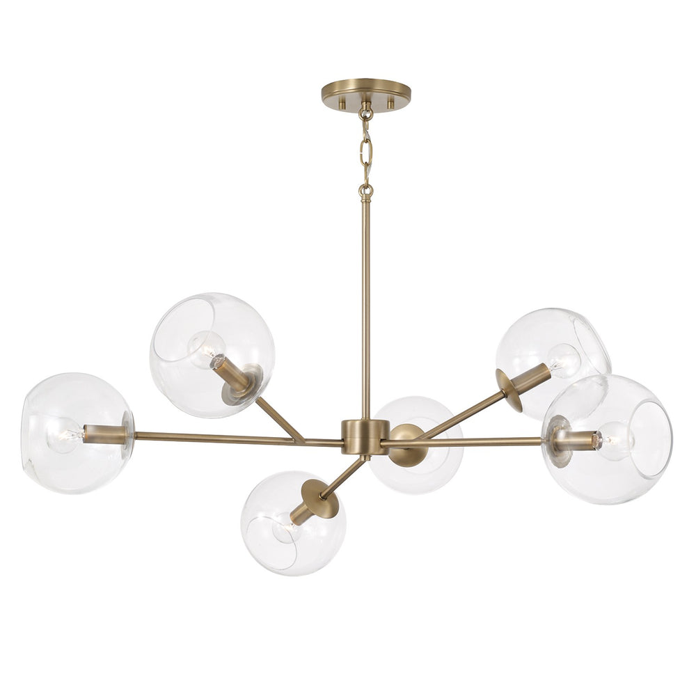 Capital Lighting - Six Light Chandelier - Atlas - Aged Brass- Union Lighting Luminaires Decor