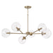 Capital Lighting - Six Light Chandelier - Atlas - Aged Brass- Union Lighting Luminaires Decor