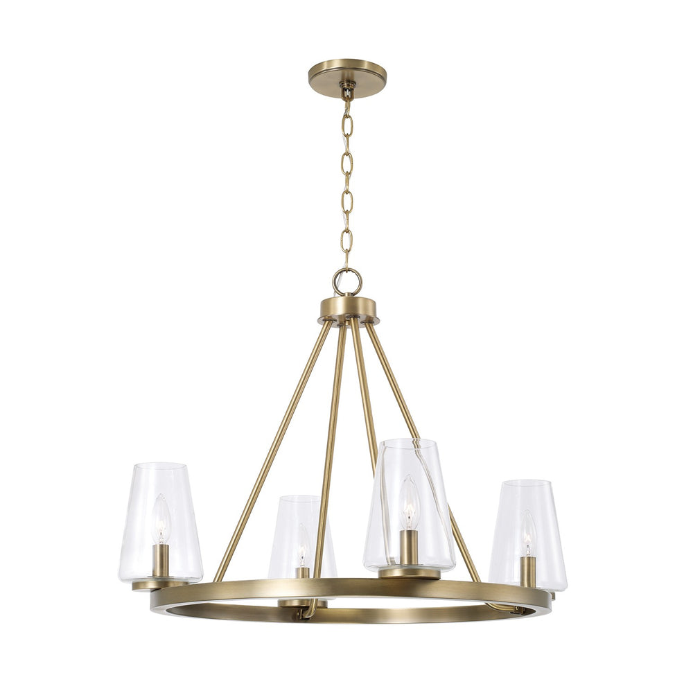 Capital Lighting - Four Light Chandelier - Aaron - Aged Brass- Union Lighting Luminaires Decor