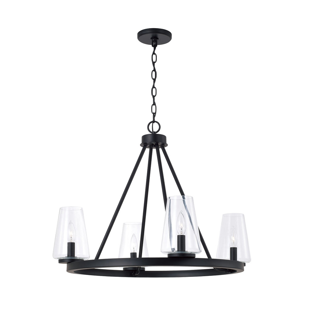 Capital Lighting - Four Light Chandelier - Aaron - Matte Black- Union Lighting Luminaires Decor