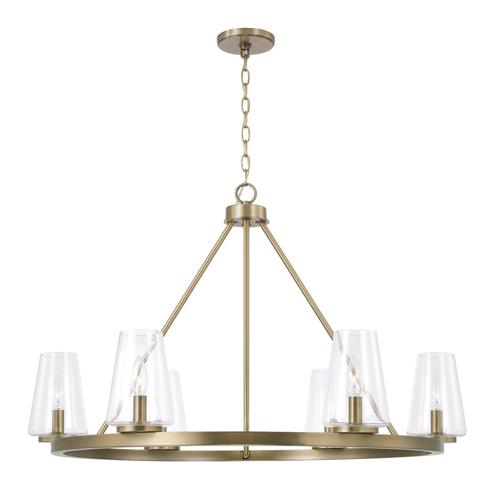 Capital Lighting - Six Light Chandelier - Aaron - Aged Brass- Union Lighting Luminaires Decor