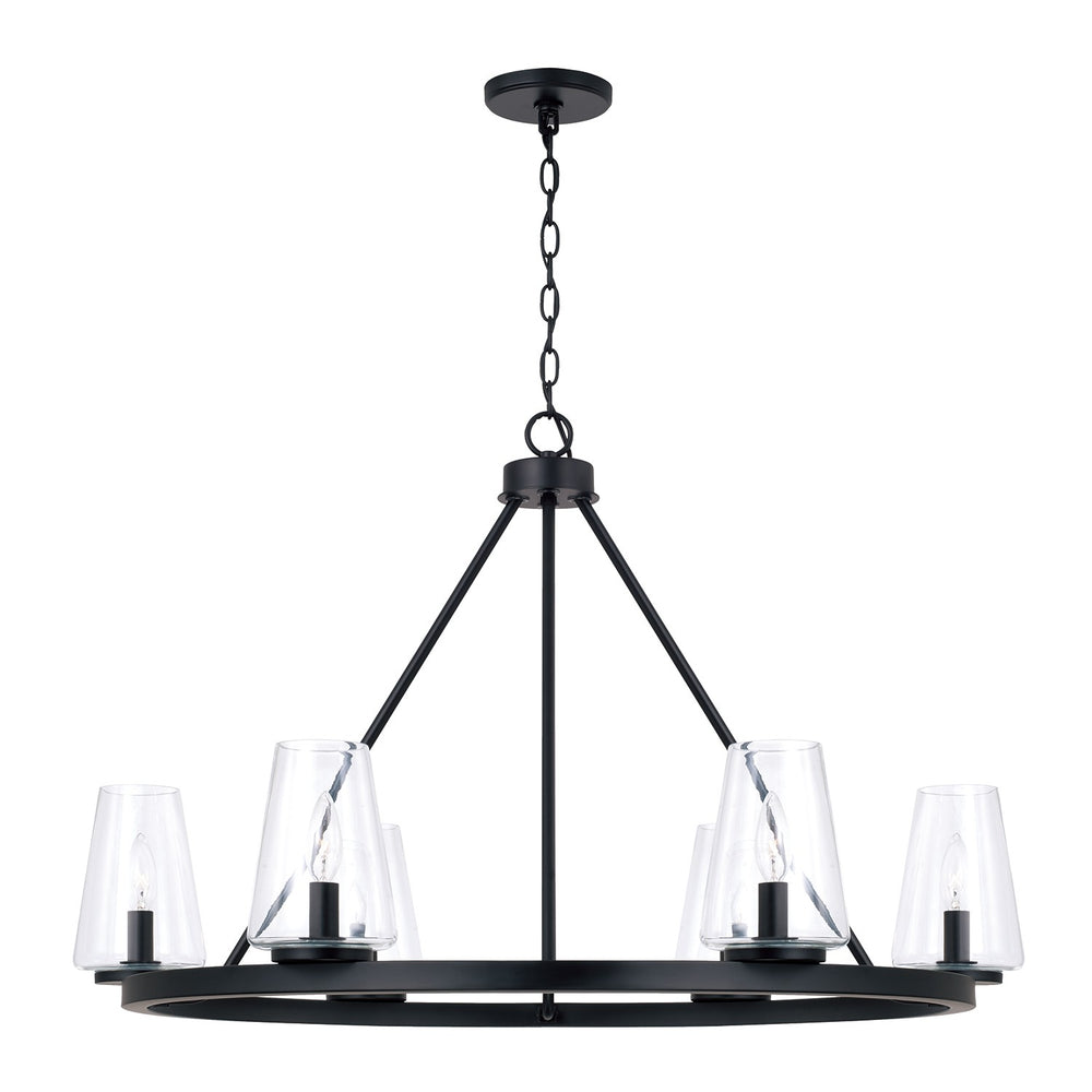 Capital Lighting - Six Light Chandelier - Aaron - Matte Black- Union Lighting Luminaires Decor