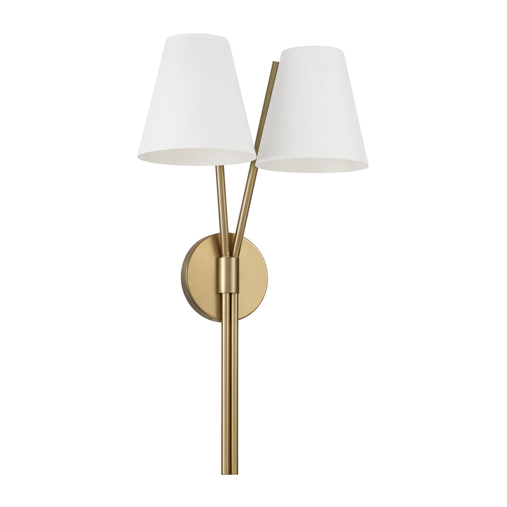 Capital Lighting - Two Light Wall Sconce - Cami - Aged Brass and White- Union Lighting Luminaires Decor