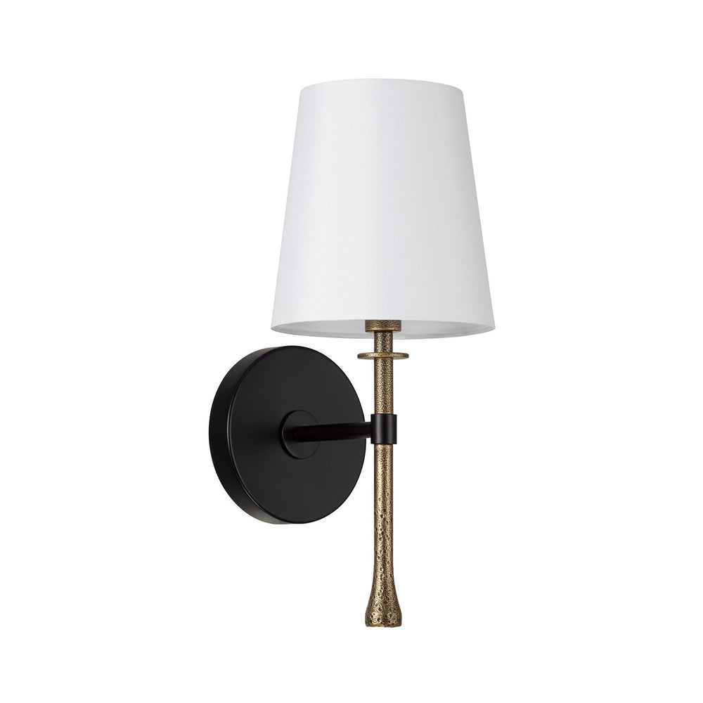 Capital Lighting - One Light Wall Sconce - Hollis - Matte Black with Hammered Gold- Union Lighting Luminaires Decor
