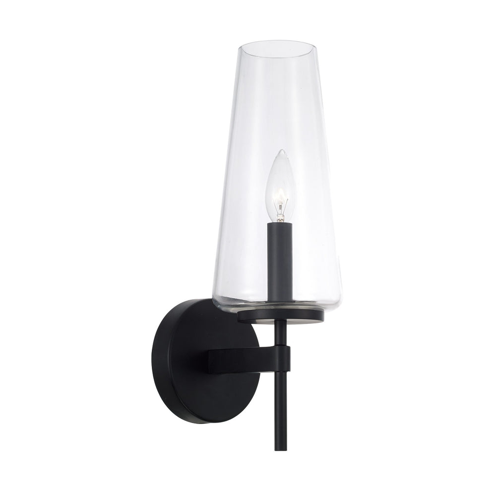 Capital Lighting - One Light Wall Sconce - Aaron - Matte Black- Union Lighting Luminaires Decor