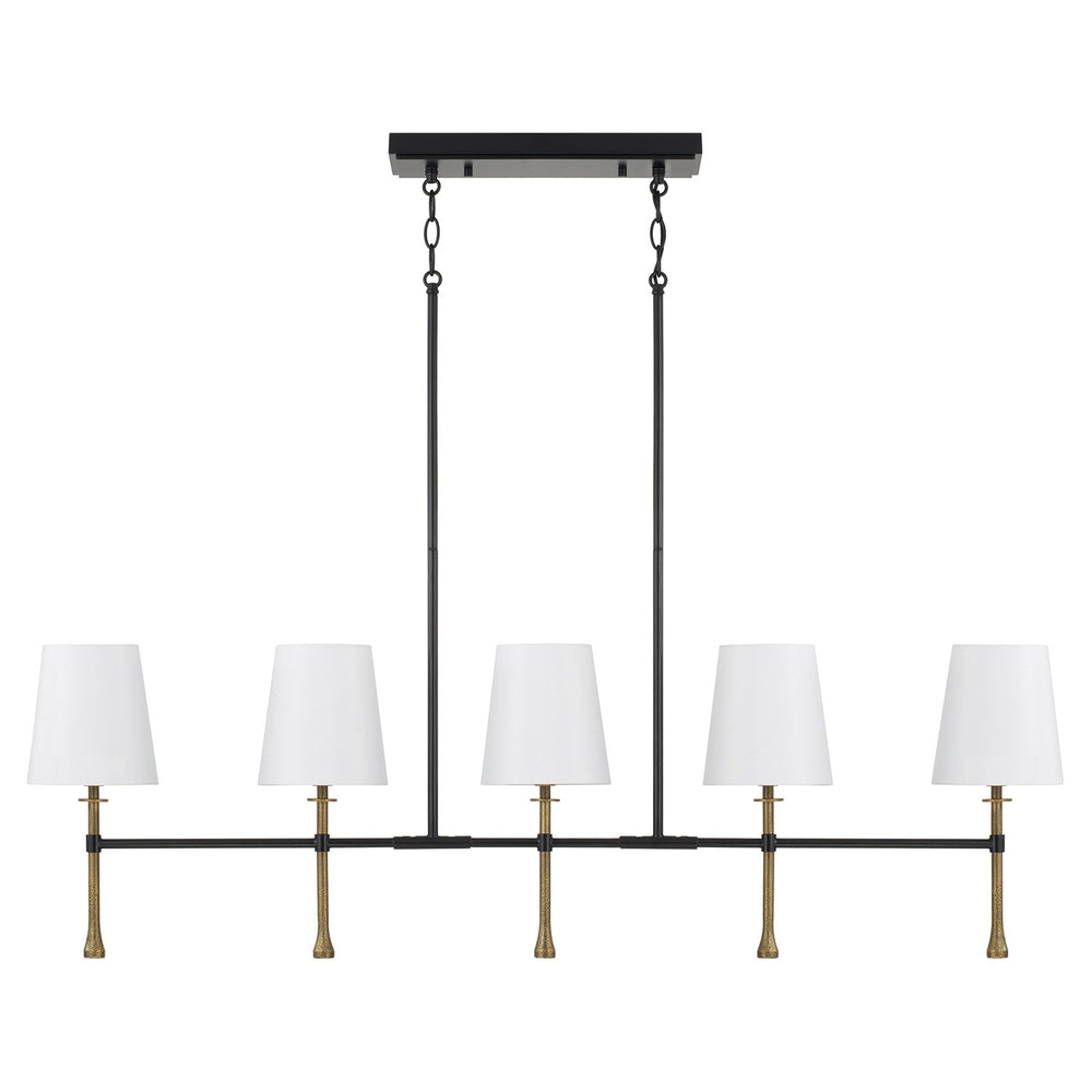 Capital Lighting - Five Light Island Pendant - Hollis - Matte Black with Hammered Gold- Union Lighting Luminaires Decor