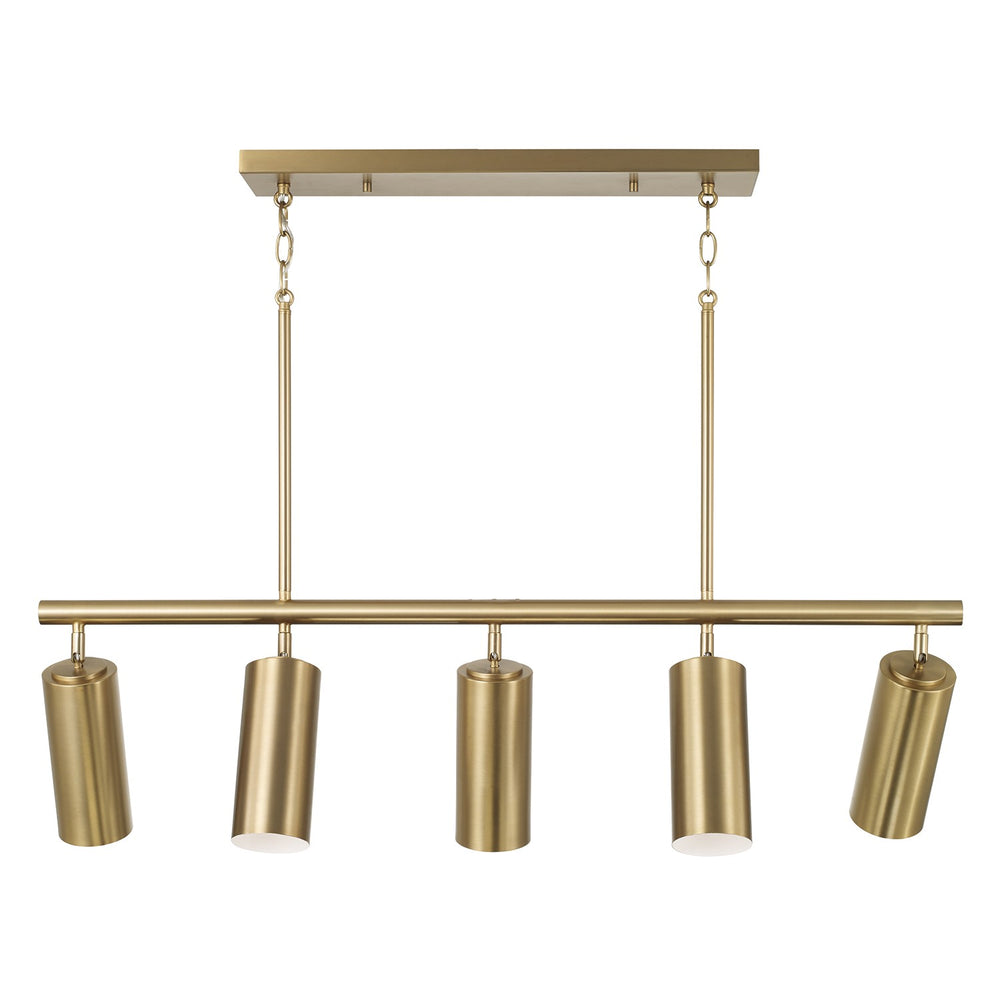 Capital Lighting - Five Light Island Pendant - Robbie - Aged Brass- Union Lighting Luminaires Decor