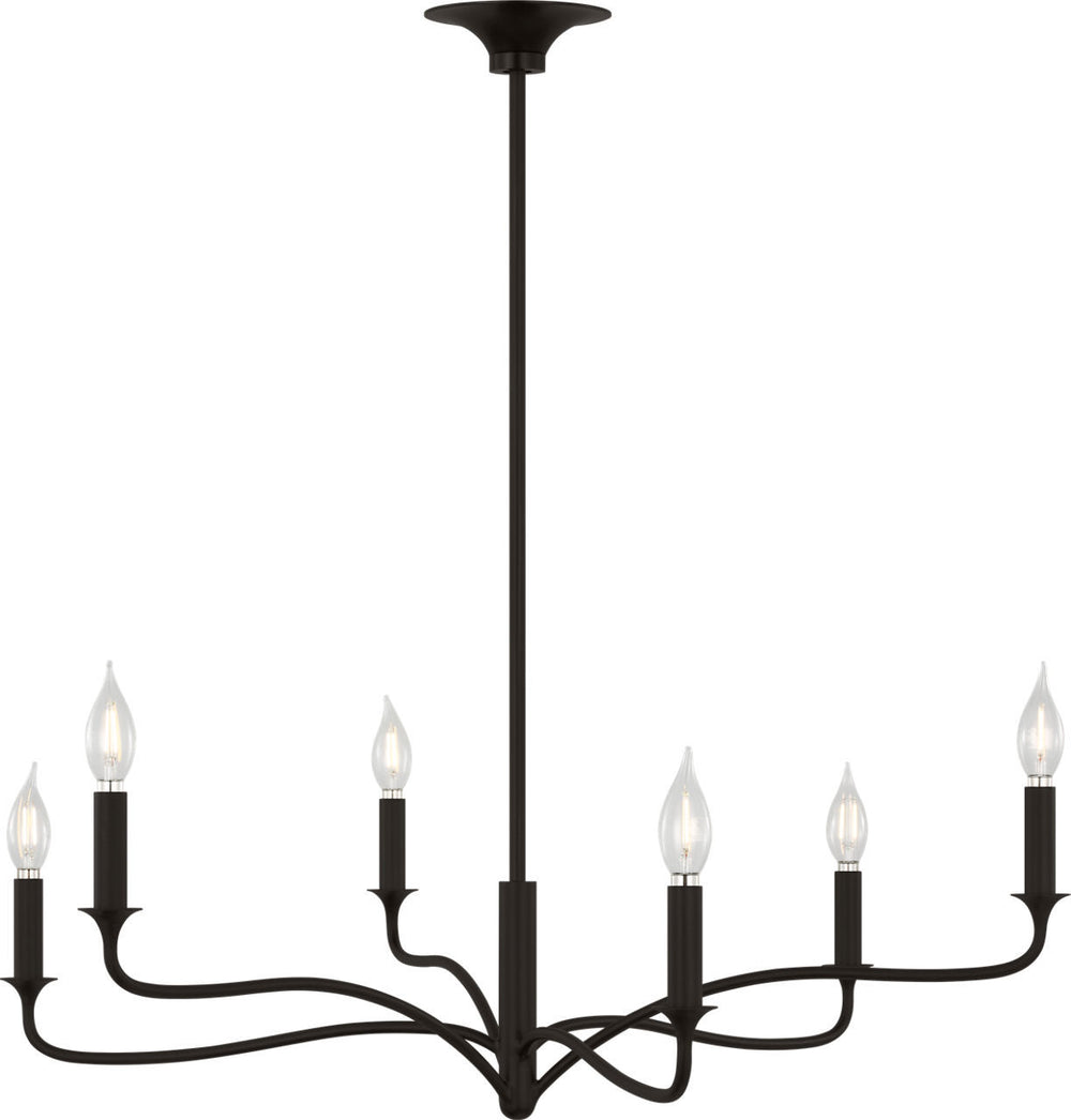 Visual Comfort Studio Canada - Six Light Chandelier - Chatsworth - Aged Iron | Aged Iron- Union Lighting Luminaires Decor