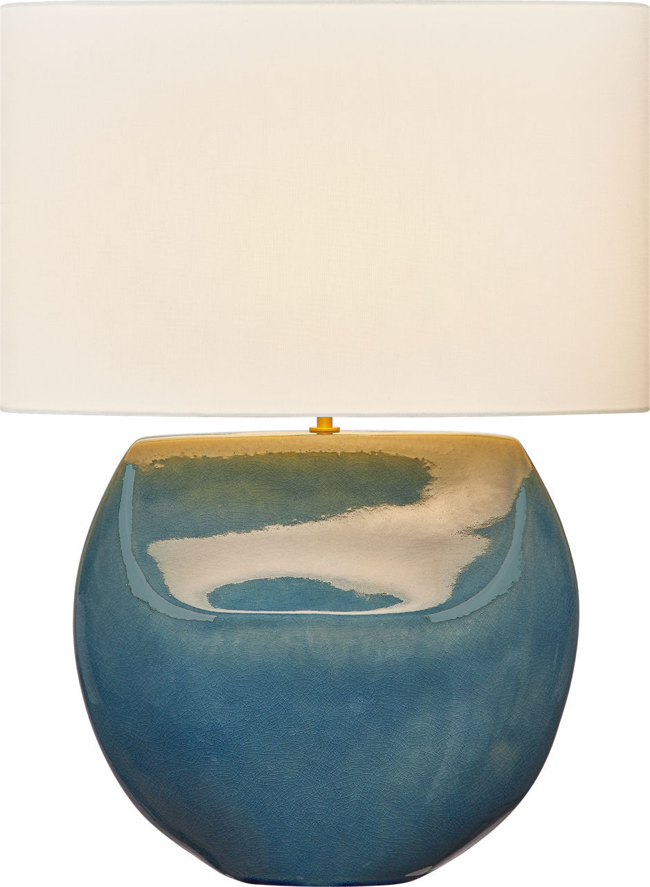 Visual Comfort Studio Canada - One Light Table Lamp - Pente - Deep Ocean Crackle | Deep Ocean Crackle- Union Lighting Luminaires Decor