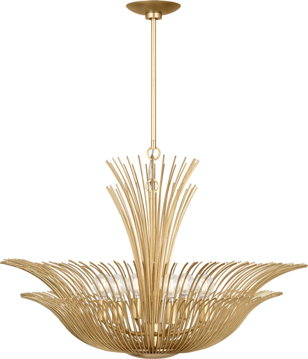 Visual Comfort Studio Canada - Six Light Chandelier - Dorelle - Gild | Gild- Union Lighting Luminaires Decor
