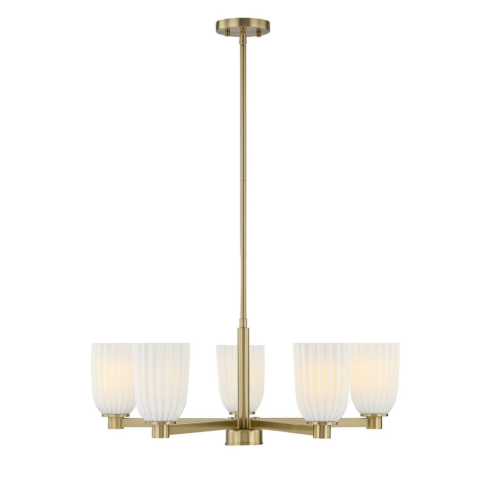 Savoy House - Five Light Chandelier - Baldwin - Noble Brass- Union Lighting Luminaires Decor