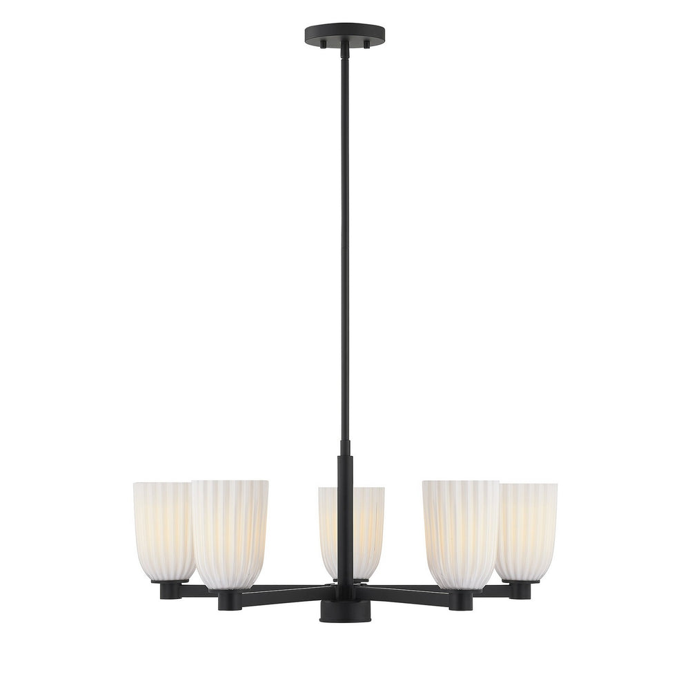 Savoy House - Five Light Chandelier - Baldwin - Matte Black- Union Lighting Luminaires Decor