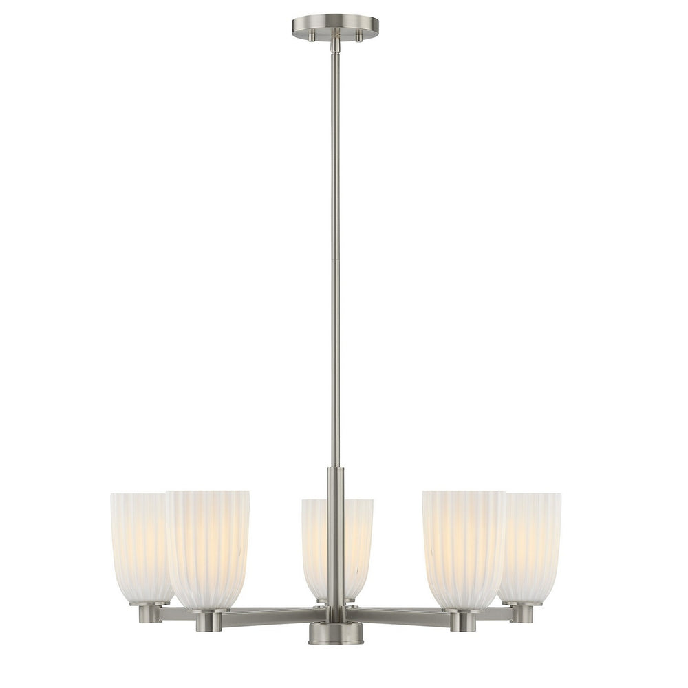 Savoy House - Five Light Chandelier - Baldwin - Satin Nickel- Union Lighting Luminaires Decor