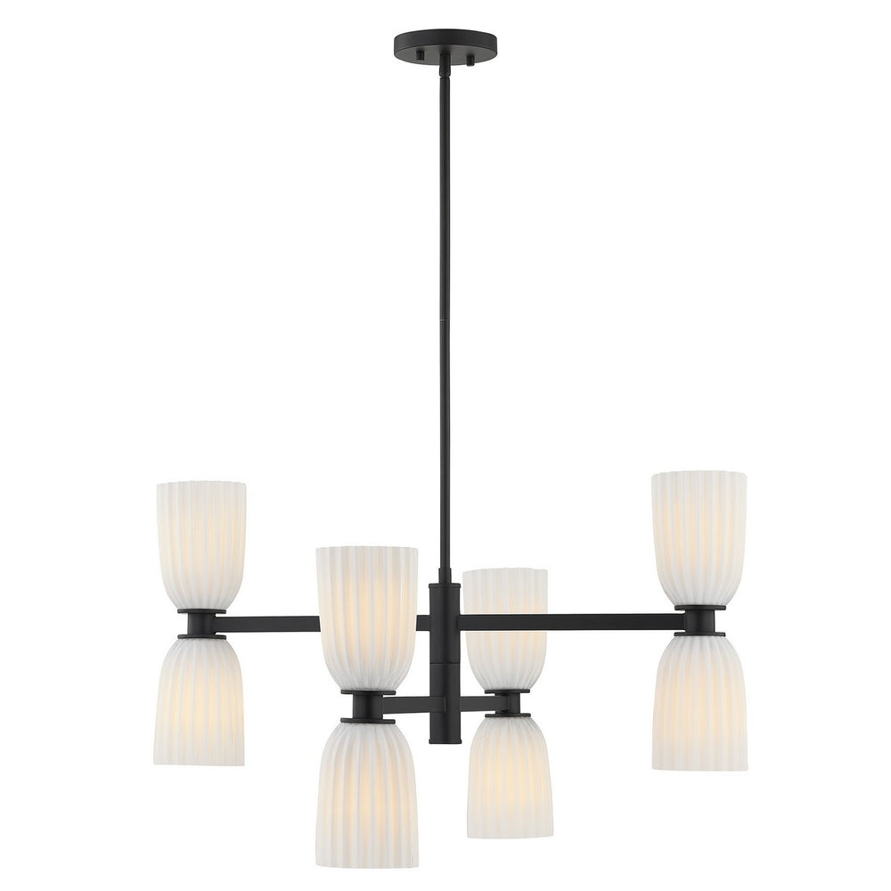 Savoy House - Eight Light Chandelier - Baldwin - Matte Black- Union Lighting Luminaires Decor