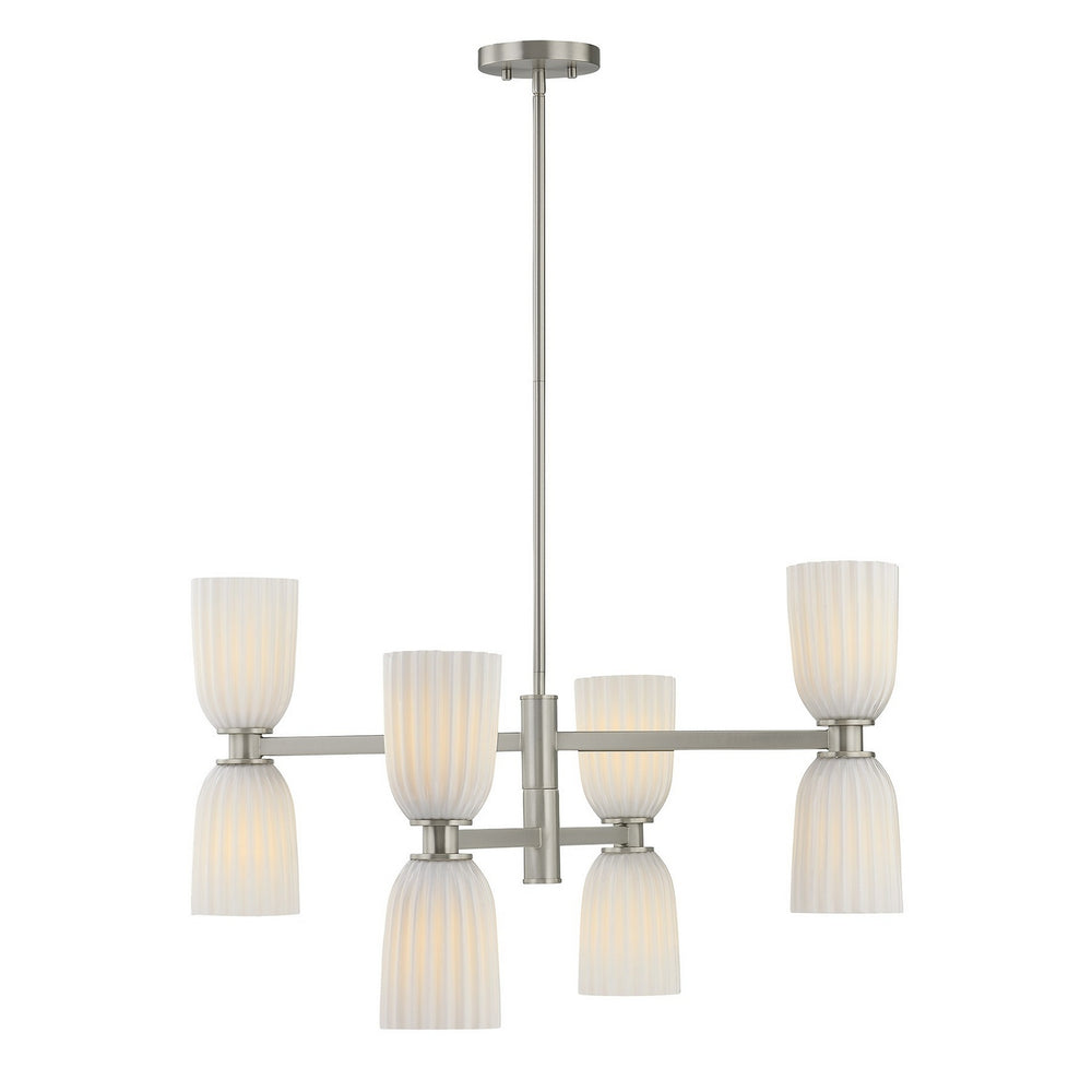 Savoy House - Eight Light Chandelier - Baldwin - Satin Nickel- Union Lighting Luminaires Decor