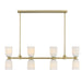 Savoy House - Eight Light Linear Chandelier - Baldwin - Noble Brass- Union Lighting Luminaires Decor