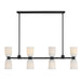 Savoy House - Eight Light Linear Chandelier - Baldwin - Matte Black- Union Lighting Luminaires Decor