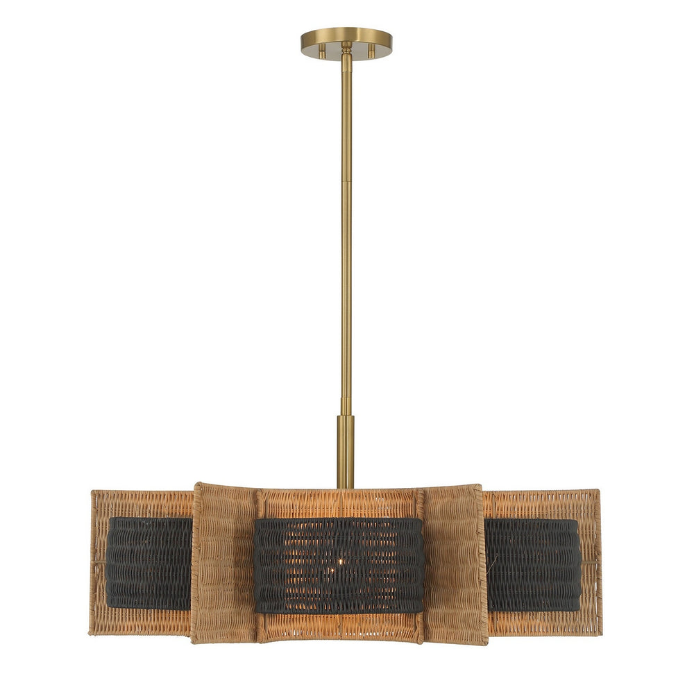 Savoy House - Six Light Chandelier - Espacio - Warm Brass- Union Lighting Luminaires Decor