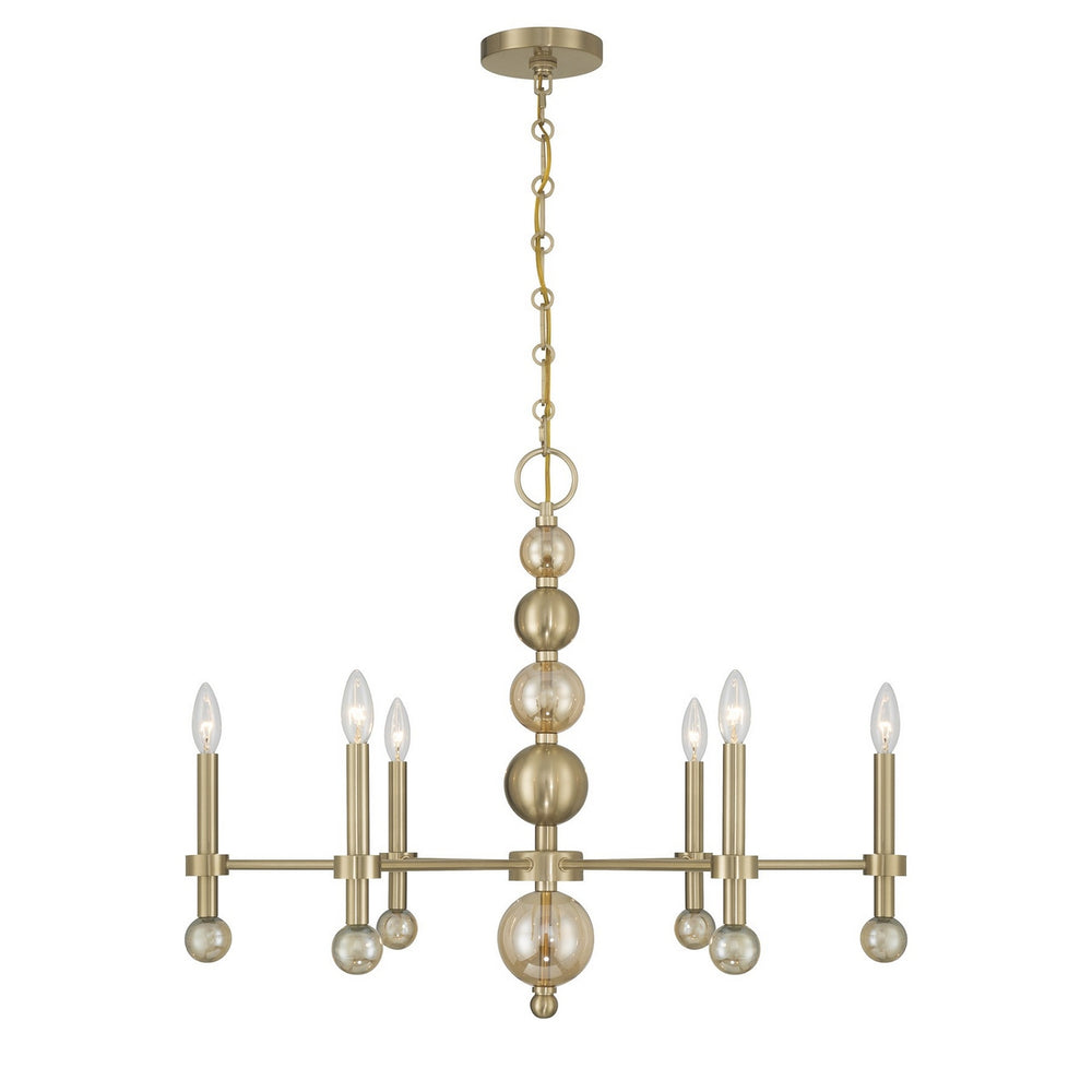 Savoy House - Six Light Chandelier - Crescent - Noble Brass- Union Lighting Luminaires Decor