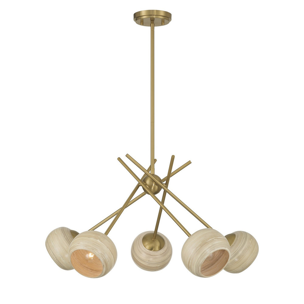 Savoy House - Five Light Chandelier - Jasper - Warm Brass- Union Lighting Luminaires Decor