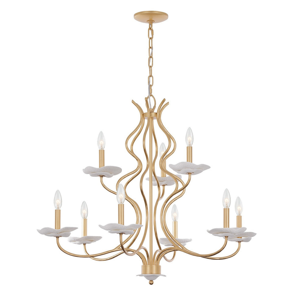 Savoy House - Nine Light Chandelier - Lilly - Royal Gold- Union Lighting Luminaires Decor