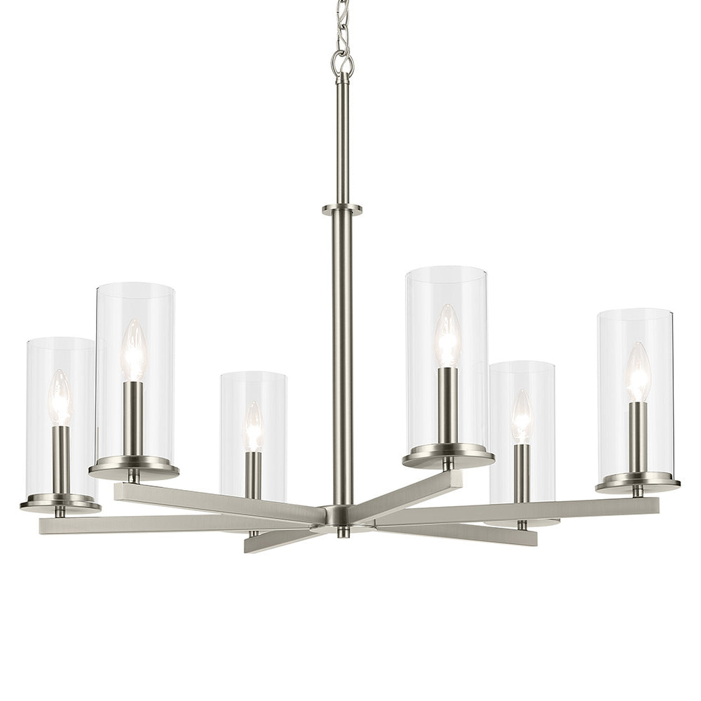 Kichler Canada - Six Light Chandelier - Crosby - Brushed Nickel- Union Lighting Luminaires Decor