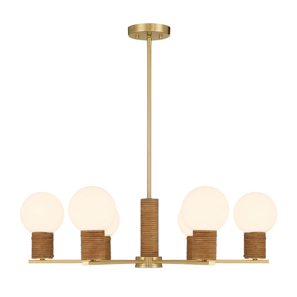 Savoy House - Six Light Chandelier - Jarrell - Warm Brass- Union Lighting Luminaires Decor
