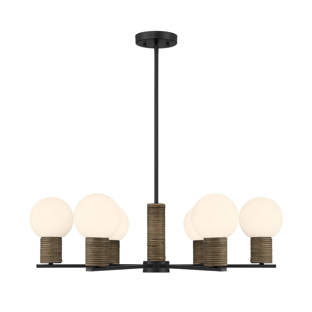 Savoy House - Six Light Chandelier - Jarrell - Matte Black- Union Lighting Luminaires Decor