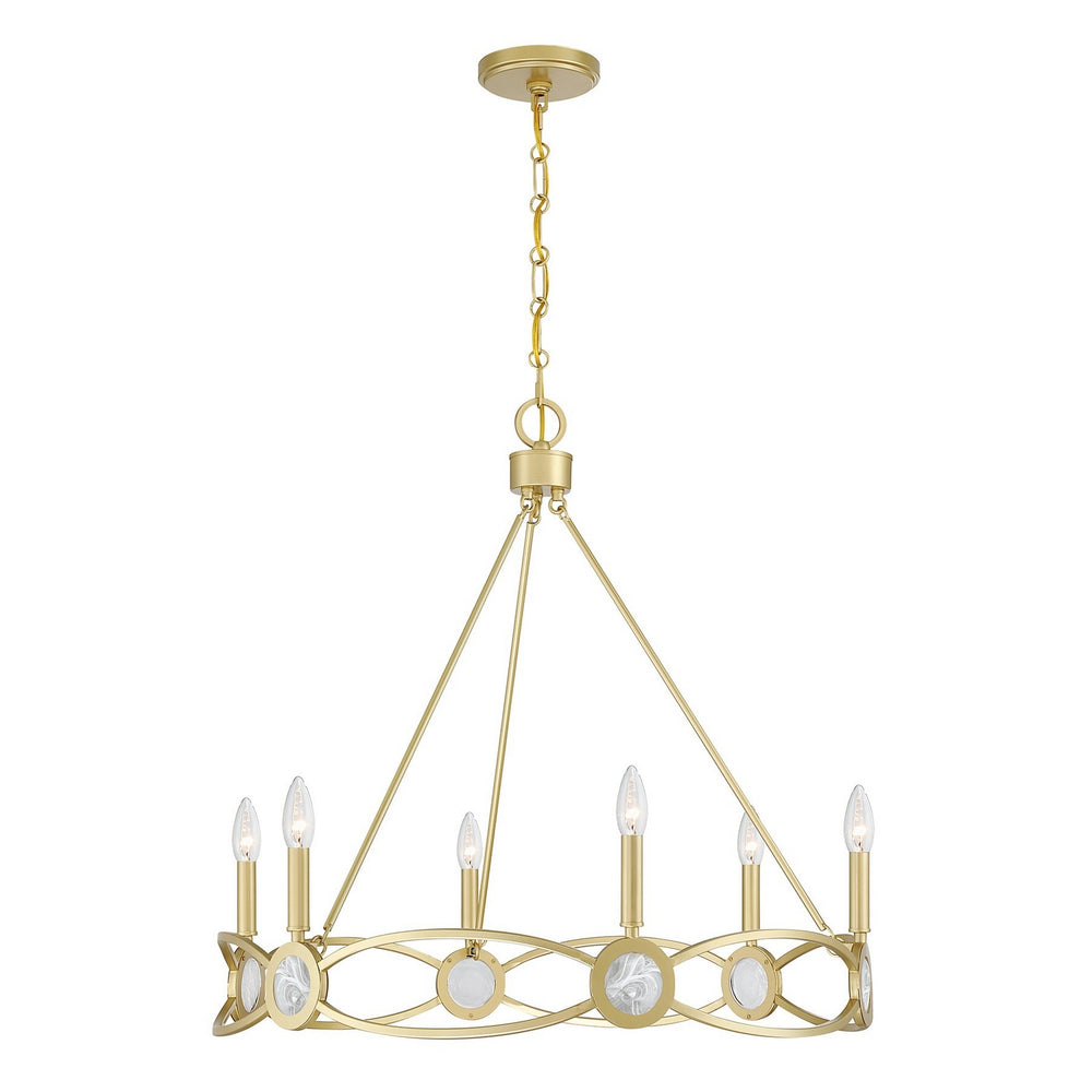 Savoy House - Six Light Chandelier - Minette - Spun Gold- Union Lighting Luminaires Decor