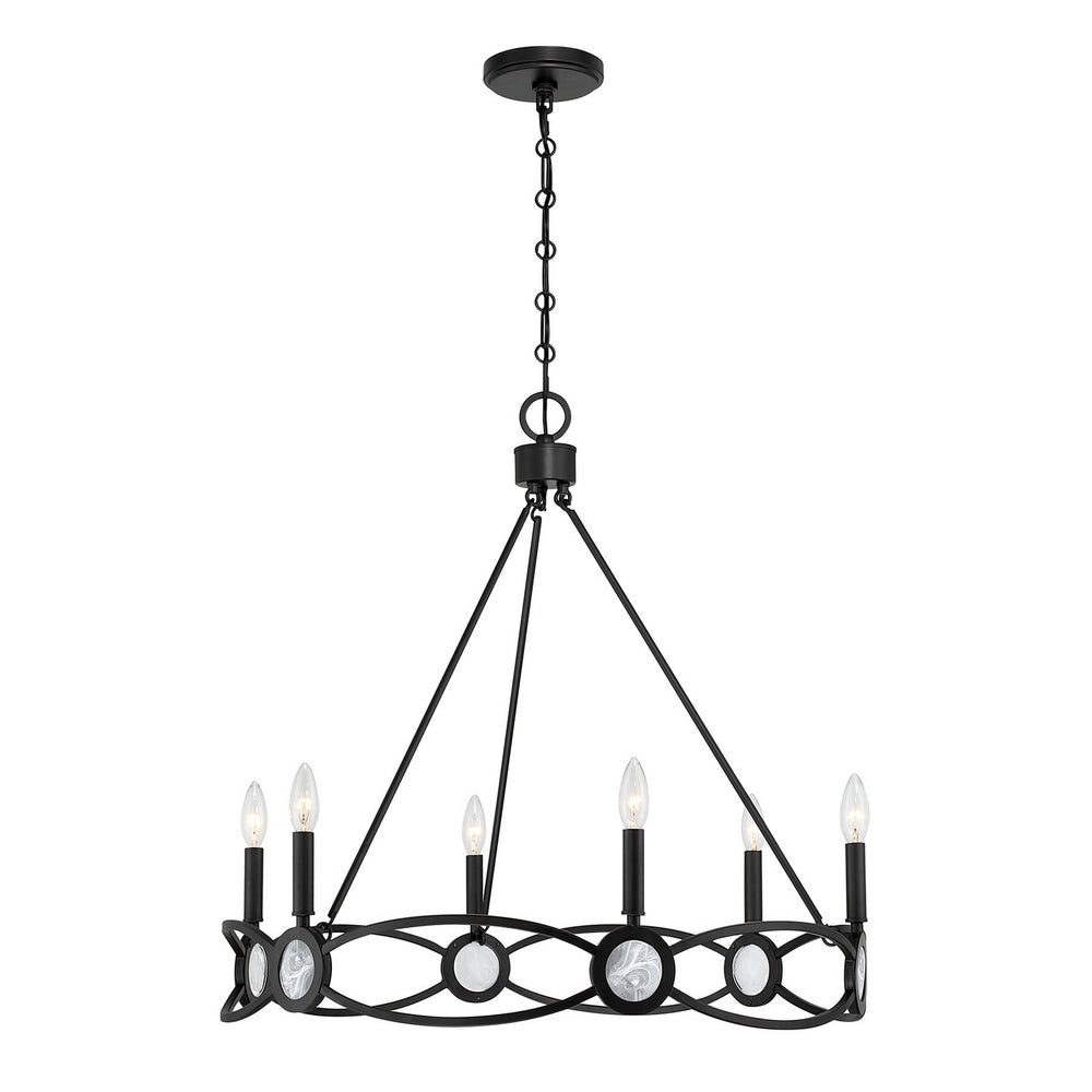 Savoy House - Six Light Chandelier - Minette - Matte Black- Union Lighting Luminaires Decor