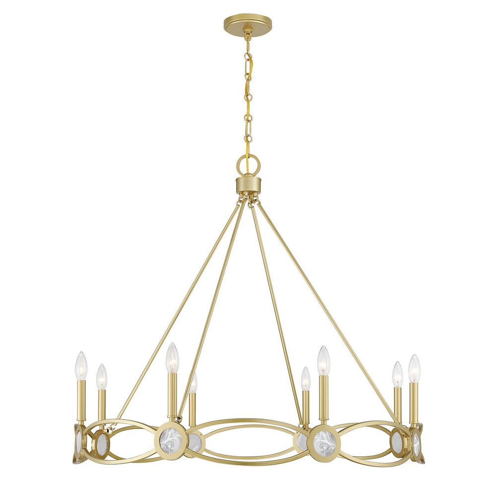 Savoy House - Eight Light Chandelier - Minette - Spun Gold- Union Lighting Luminaires Decor