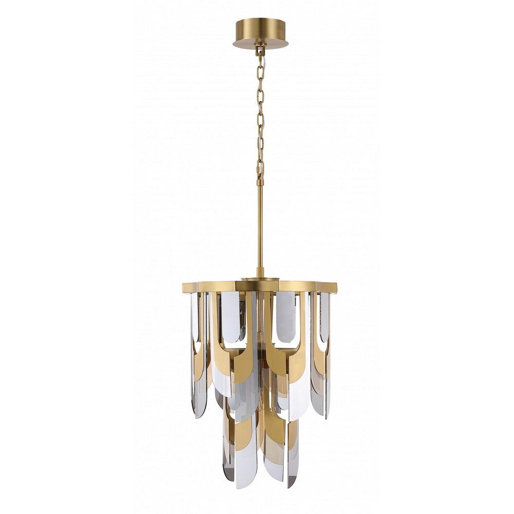 Avenue Lighting - Seven Light Pendant - Paramount - Aged Brass- Union Lighting Luminaires Decor