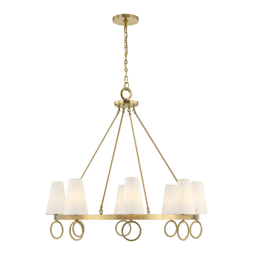 Savoy House - Eight Light Chandelier - Wilkes - Warm Brass- Union Lighting Luminaires Decor