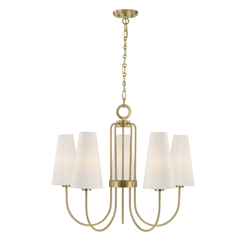 Savoy House - Five Light Chandelier - Wilkes - Warm Brass- Union Lighting Luminaires Decor