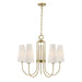 Savoy House - Five Light Chandelier - Wilkes - Warm Brass- Union Lighting Luminaires Decor