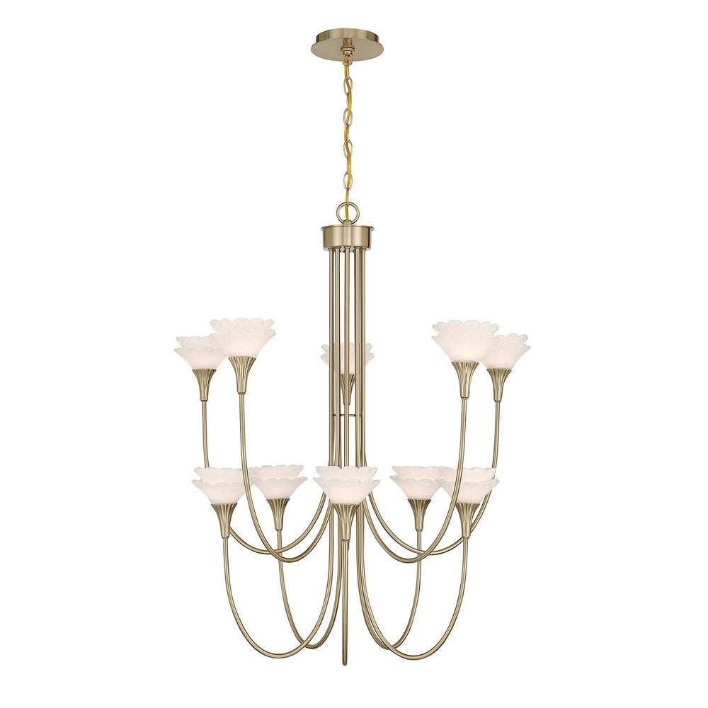 Savoy House - Ten Light Chandelier - Florena - Noble Brass- Union Lighting Luminaires Decor