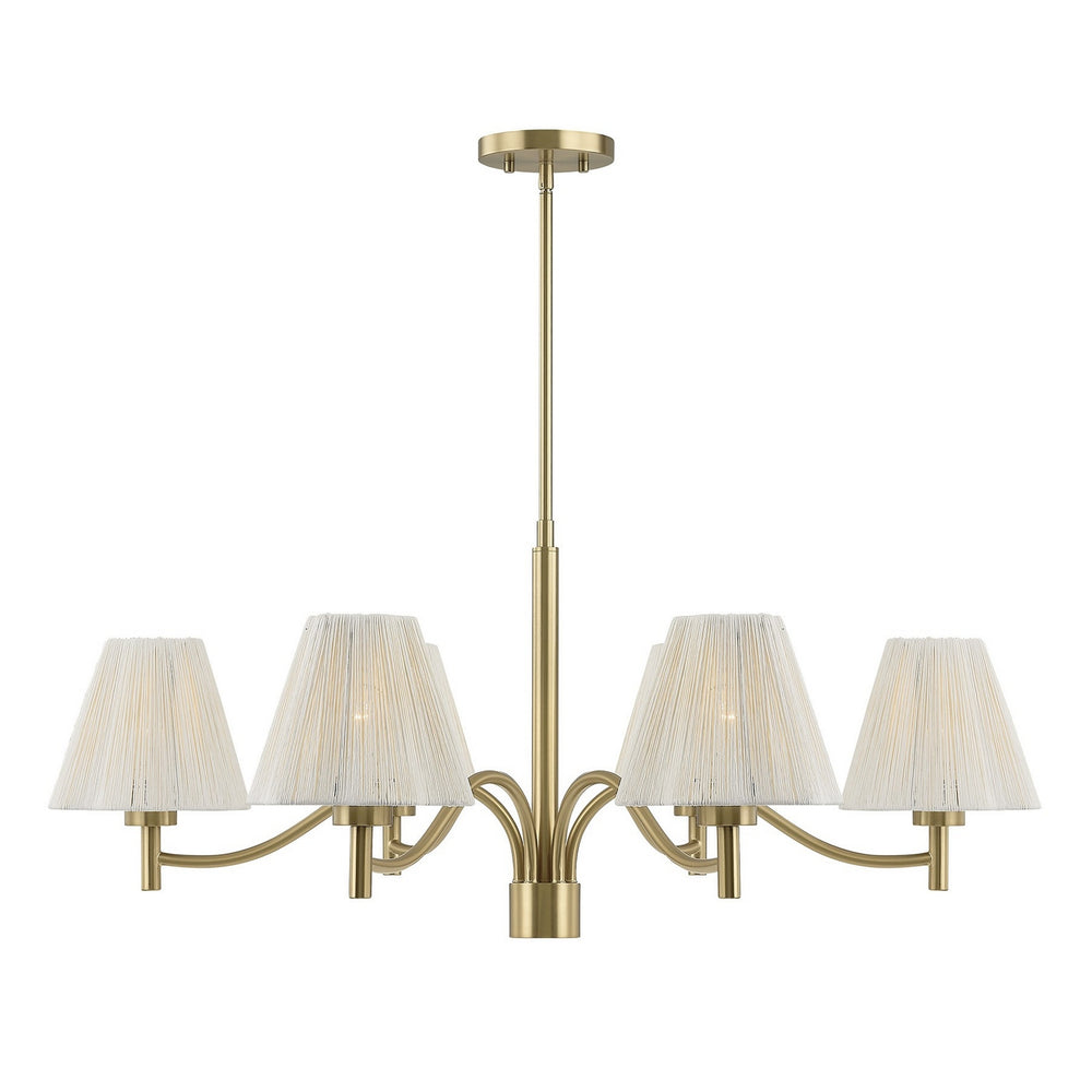 Savoy House - Six Light Chandelier - Rosa - Noble Brass- Union Lighting Luminaires Decor