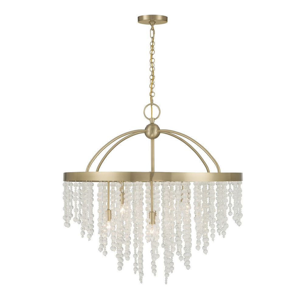 Savoy House - Eight Light Chandelier - Jeanette - Noble Brass- Union Lighting Luminaires Decor
