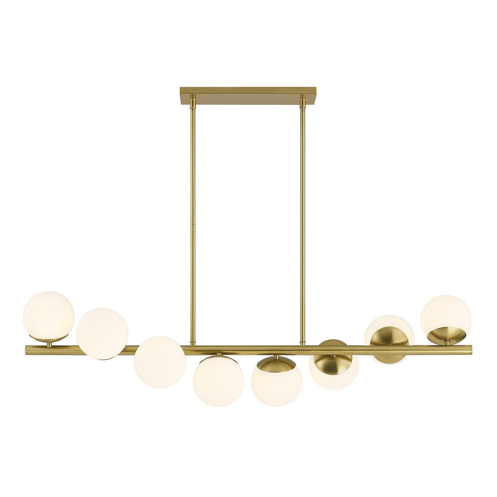 Savoy House - Eight Light Linear Chandelier - Turin - Warm Brass- Union Lighting Luminaires Decor