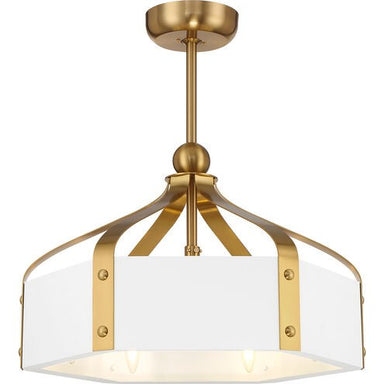 Savoy House Canada - LED Fan D'Lier - Sheffield - White with Warm Brass Accents- Union Lighting Luminaires Decor