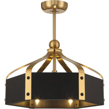 Savoy House Canada - LED Fan D'Lier - Sheffield - Matte Black with Warm Brass Accents- Union Lighting Luminaires Decor