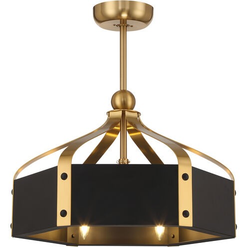 Savoy House - LED Fan D'Lier - Sheffield - Matte Black w/Warm Brass- Union Lighting Luminaires Decor