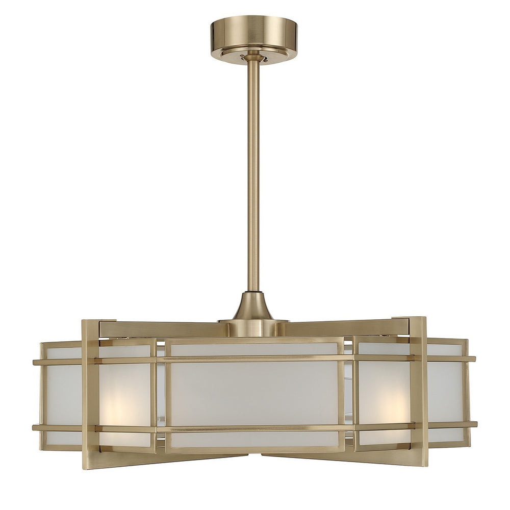 Savoy House - Four Light Fan D'Lier - Canterbury - Noble Brass- Union Lighting Luminaires Decor